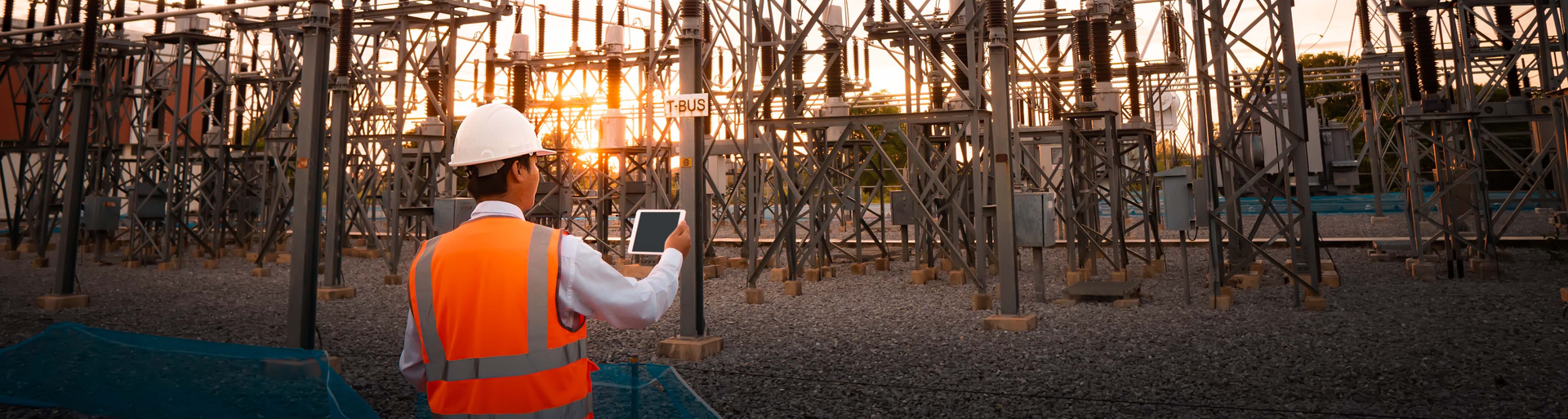 Engineers are checking the operation of the system by laptop, weekly check the system of the power distribution station for errors in the distribution electric system.