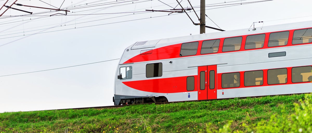 Running train in Vilnius, Lithuania.