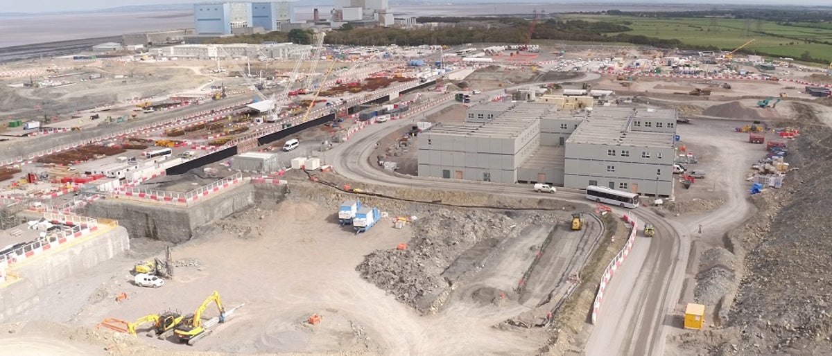 Aerial view of the north office and galleries under construction