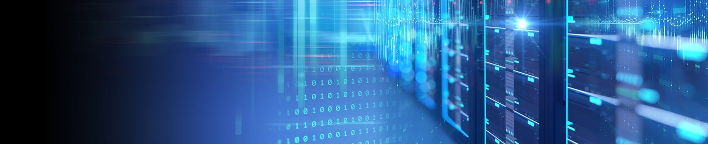 3D illustration banner  of server room in data center full of telecommunication equipment,concept of big data storage and  cloud hosting technology 