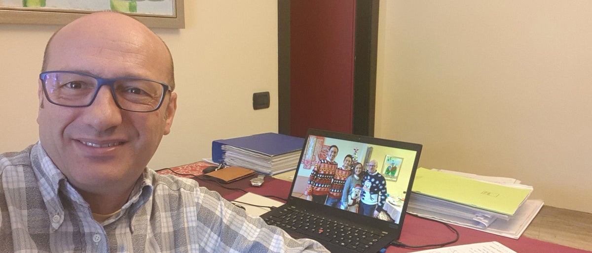 Rinaldo Pagani taking a selfie at his home
