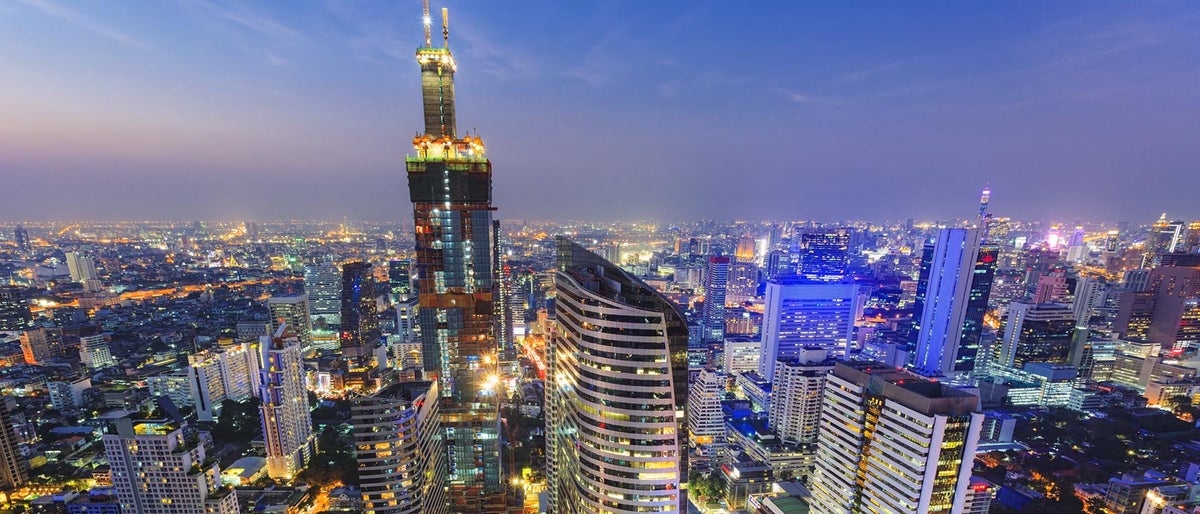 Building cityscape in Bangkok, Thailand