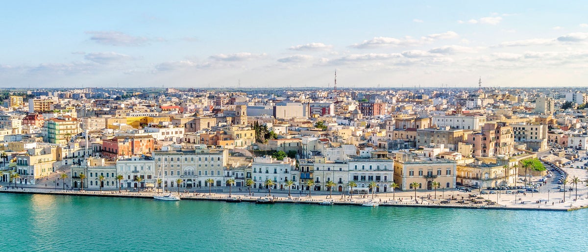 Aerial panorama of Brindisi in the afternoon, Puglia, Italy