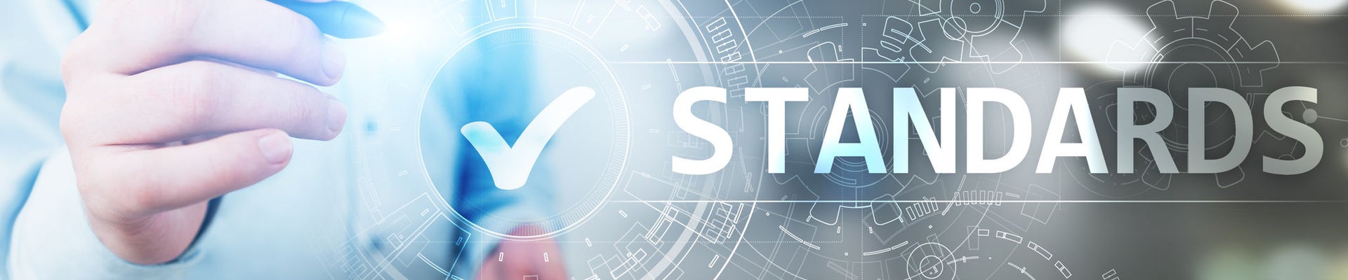 Standard. Quality control. ISO certification, assurance and guarantee. Internet business technology concept.