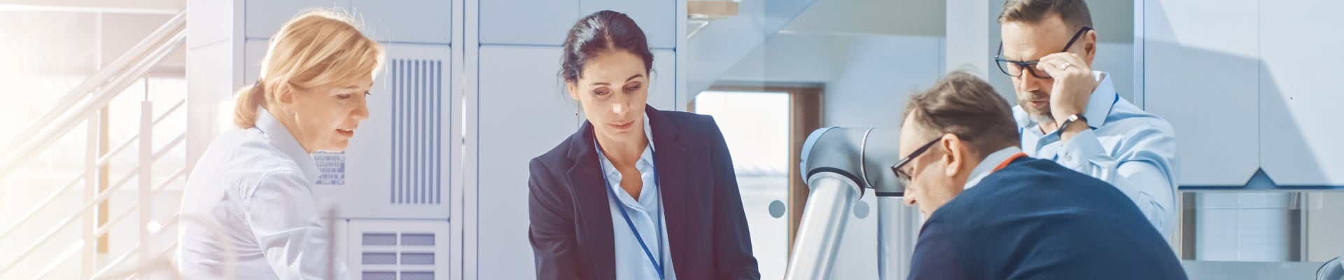 Four persons planning construction