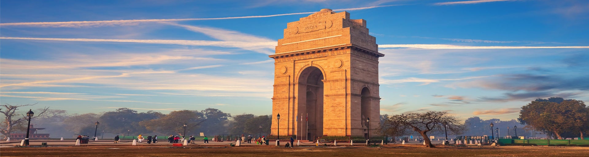 India Gate at sunset, Rajpath, landmark of New Delhi, India.