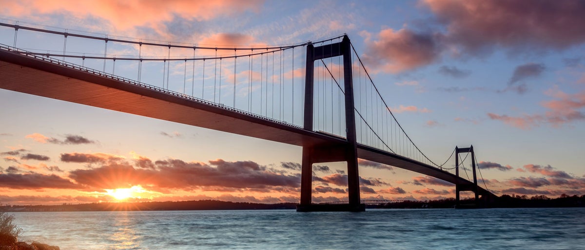 Little belt bridge linking Fünen and Jutland in Denmark