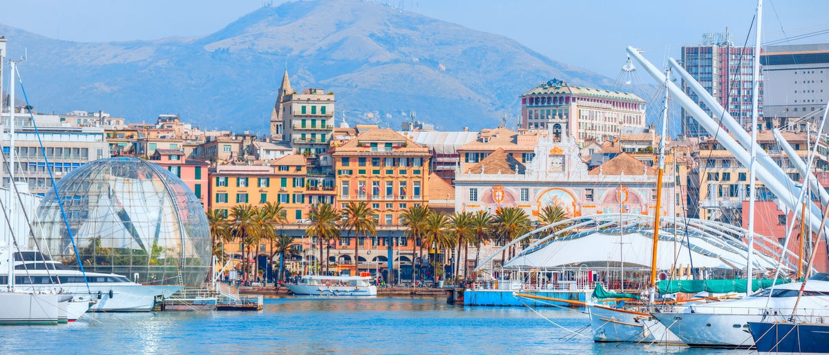 Panoramic view of port Genoa - Genoa, Italy