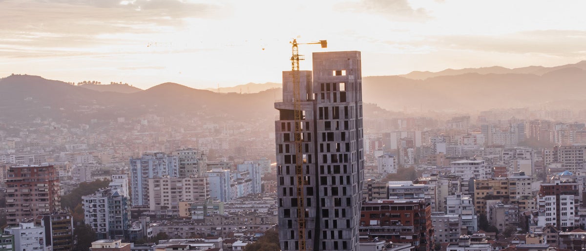 Areal viewpoint of Tirana.