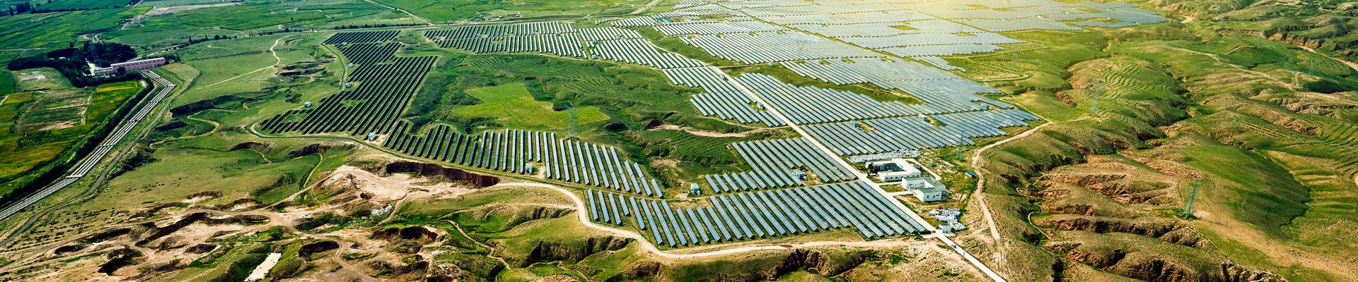 Aerial photography of solar photovoltaic outdoors