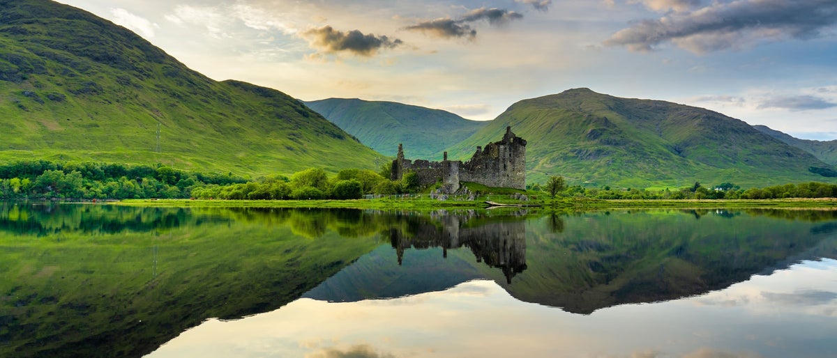 The ruins of Kilchurn castle on Loch Awe in Scotland