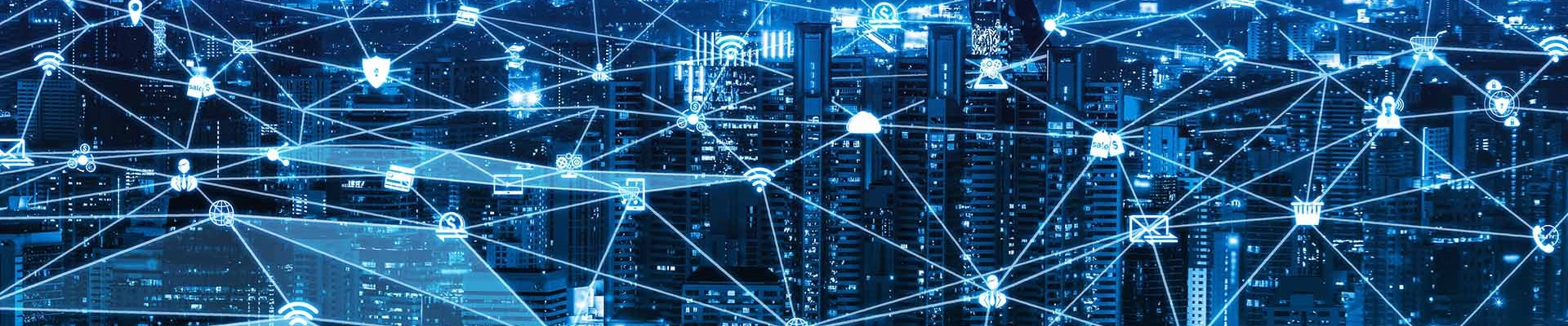 The modern creative communication and internet network connect in smart city . Concept of 5G wireless digital connection and internet of things future.