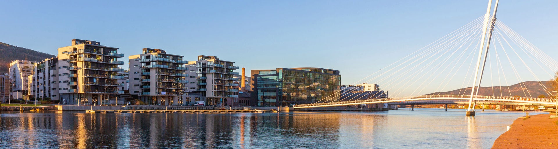 Ypsilon Bridge Over Fjord in Drammen Norway