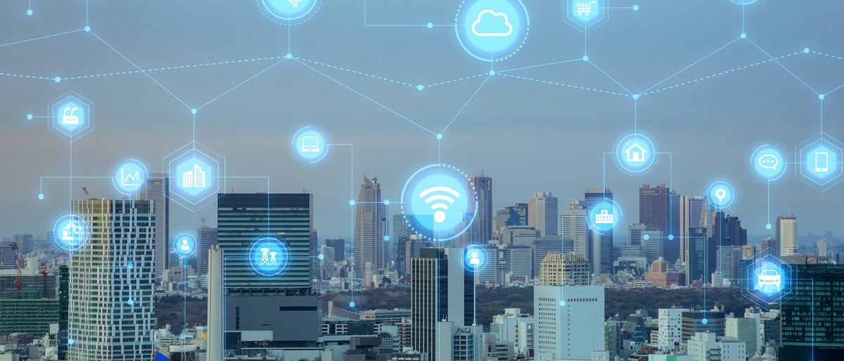 Smart city concept. IoT(Internet of Things). ICT(Information Communication Technology).