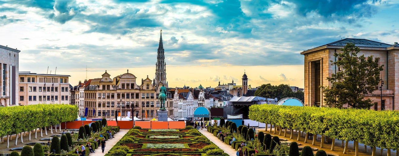 Panorama of Brussels in a beautiful summer day