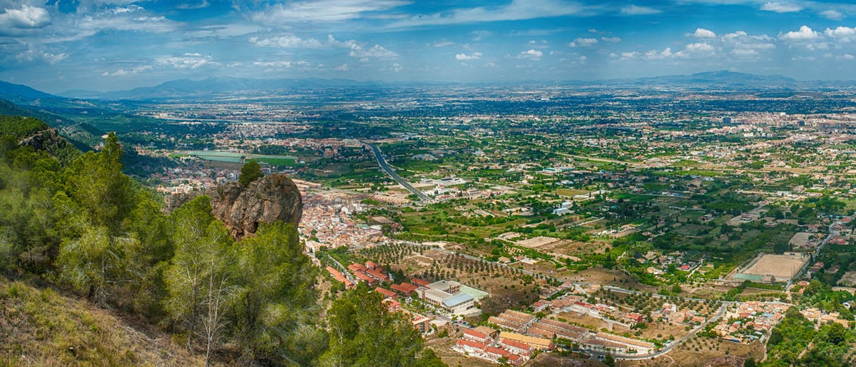 Panoramic view of the Murcia region in Spain from a hill